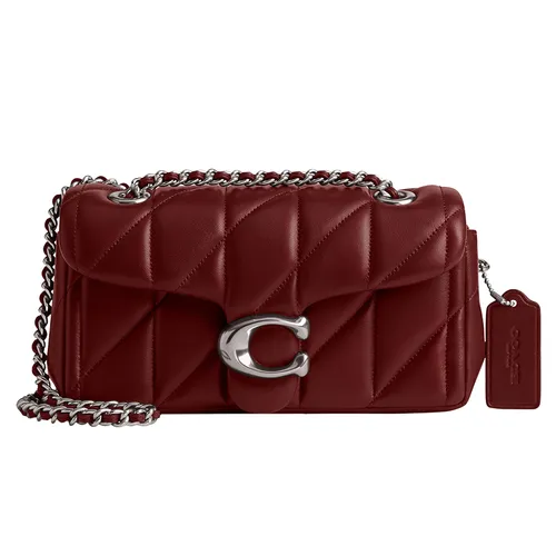 Túi xách Coach Túi đeo chéo - Túi Đeo Chéo Nữ Coach Quilted Leather Tabby Shoulder Bag 20 With Chain Silver/ Dark Ruby Màu Đỏ - Vua Hàng Hiệu