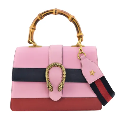 Túi Đeo Chéo Nữ Gucci Dionysus Medium Bamboo Top Handle Bag Màu Hồng - Túi xách - Vua Hàng Hiệu