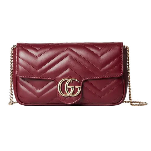 Túi xách Gucci Đỏ đô Túi đeo chéo - Túi Đeo Chéo Nữ Gucci GG Marmont Crossbody Bag Màu Đỏ Đô Size 21 - Vua Hàng Hiệu