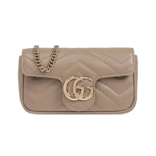 Túi Đeo Chéo Nữ Gucci GG Marmont Mini Crossbody Bag Màu Nâu Sữa