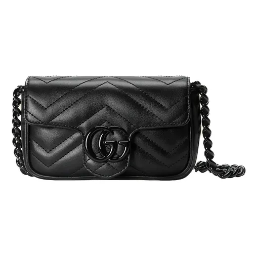 Túi Đeo Chéo Nữ Gucci GG Marmont Super Mini Bag Black 476433-AABZK-1000 Màu Đen