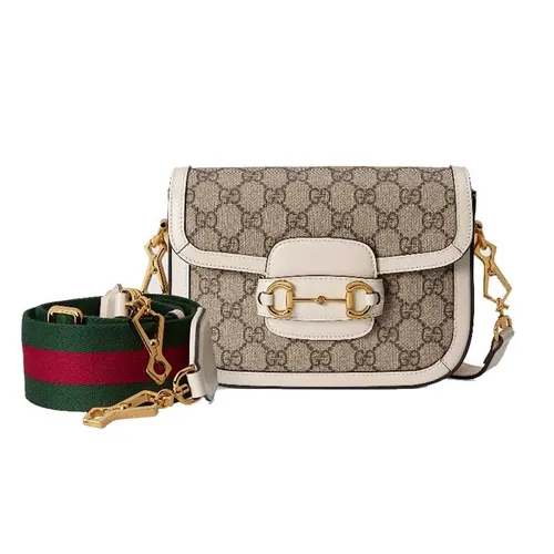 Túi Đeo Chéo Nữ Gucci Horsebit 1955 Mini Bag Màu Be Trắng