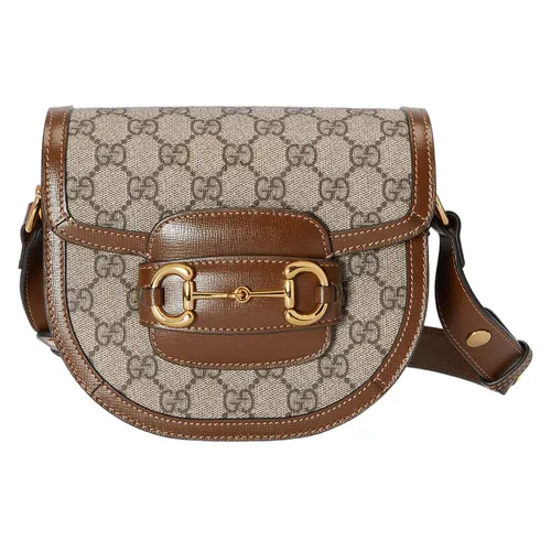 Túi xách - Túi Đeo Chéo Nữ Gucci Horsebit 1955 Mini Rounded Bag 760191 92TCG 8563 Màu Nâu Be - Vua Hàng Hiệu