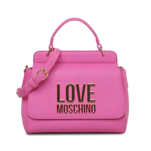 Túi xách - Túi Đeo Chéo Nữ Moschino Love Top Handle Logo Bag Màu Hồng - Vua Hàng Hiệu