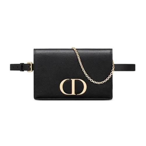 Túi Đeo Hông Nữ Dior 30 Montaigne 2in1 Clutch Black Grained Calfskin Màu Đen - Túi xách - Vua Hàng Hiệu