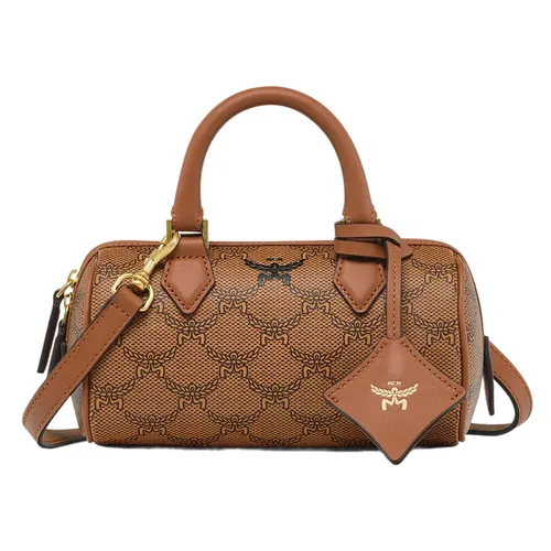 Túi xách MCM - Túi Xách Tay Nữ MCM Ella Boston Bag In Lauretos MWBESEA09CO001 Màu Cognac - Vua Hàng Hiệu