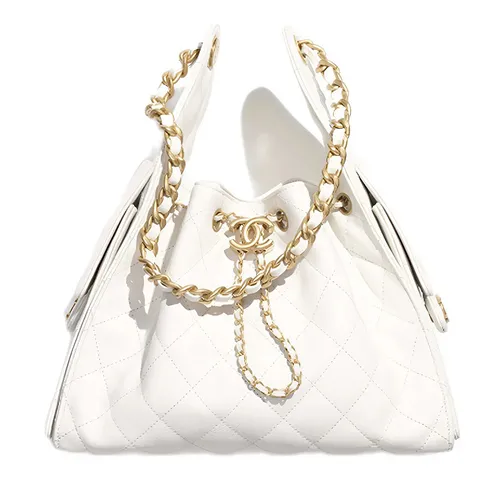 Túi xách Chanel - Túi Xách Tay Nữ Chanel Hobo S Cariva Small Handbag AS5293 B20304 10601 Màu Trắng - Vua Hàng Hiệu