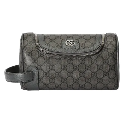 Túi xách - Túi Xách Tay Nữ Gucci GG Porta Necessaire Ophidia Màu Xám - Vua Hàng Hiệu
