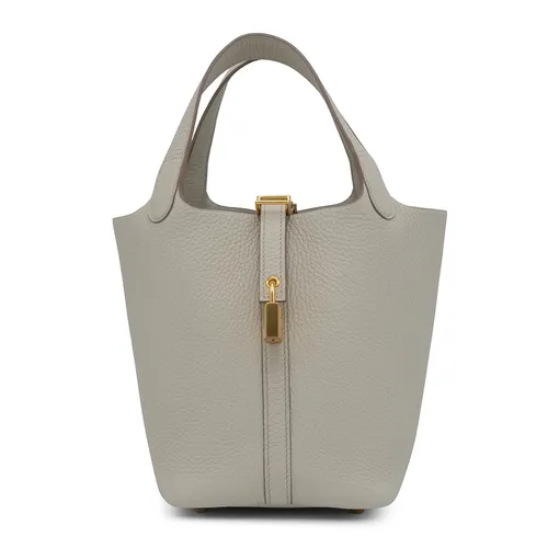 Túi xách Hermès - Túi Xách Tay Nữ Hermès Beton Clemence Picotin Lock 18 Gold Hardware Màu Xám - Vua Hàng Hiệu