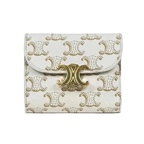 Ví Nữ Celine Ivory Triomphe Wallet Màu Kem Họa Tiết - Túi xách - Vua Hàng Hiệu