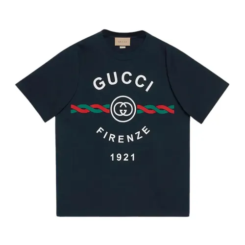 Gucci Áo phông - Áo Phông Gucci Tshirt 16036 XJD7T 4795 Màu Xanh Navy Size XS - Vua Hàng Hiệu