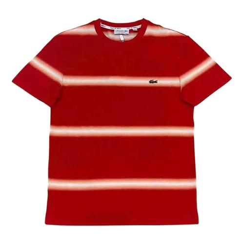 Thời trang Đỏ Áo phông - Áo Phông Nam Lacoste Crew Neck Striped Tshirt TH5065 Màu Đỏ Size 3 - Vua Hàng Hiệu
