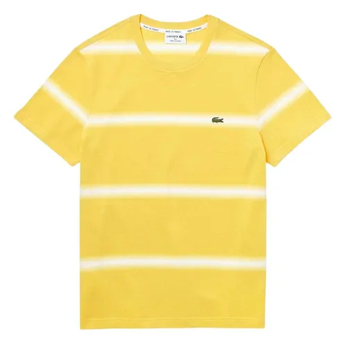 Thời trang - Áo Phông Nam Lacoste Crew Neck Striped Tshirt TH5065 RX7 Màu Vàng Size 3 - Vua Hàng Hiệu