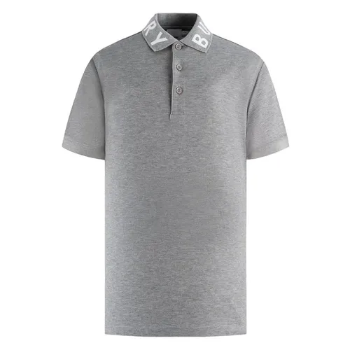 Thời trang Xám - Áo Polo Nam Burberry Logo Neck Detail Polo Shirt Màu Xám Size XL - Vua Hàng Hiệu