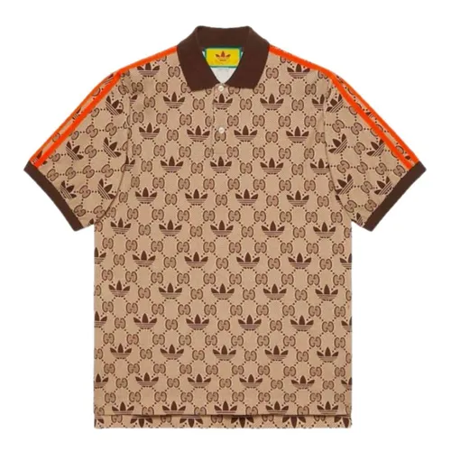Gucci Nâu Áo Polo Ý - Áo Polo Nam Gucci GG Trefoil Logo Màu Nâu Size M - Vua Hàng Hiệu