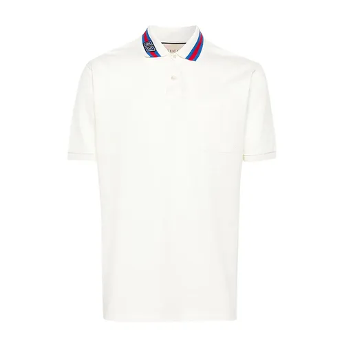 Thời trang Gucci Nam - Áo Polo Nam Gucci White With Square GG Màu Trắng Size XS - Vua Hàng Hiệu