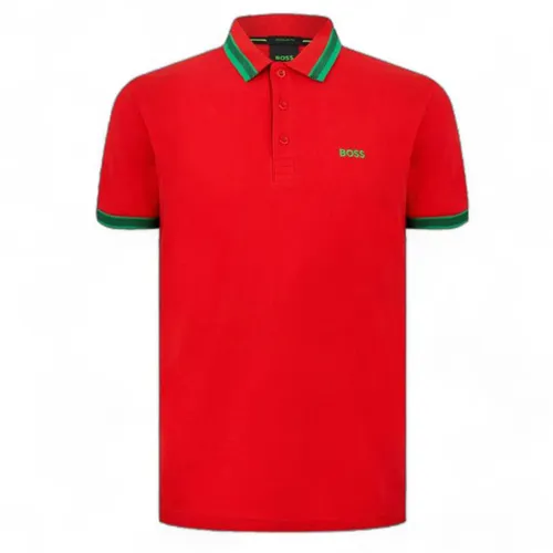Hugo Boss - Áo Polo Nam Hugo Boss Regular-Fit Shirt 50469055 642 Màu Đỏ Size S - Vua Hàng Hiệu