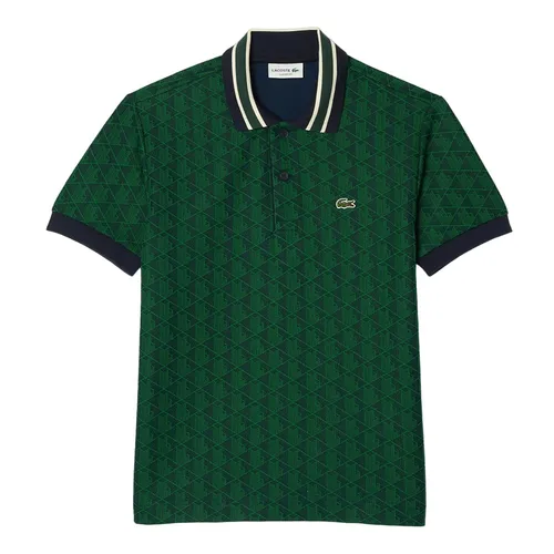 Thời trang Nam Xanh lá - Áo Polo Nam Lacoste Classic Fit Contrast Collar Monogram Shirt DH1417 IQ0 Màu Xanh Lá Size 4 - Vua Hàng Hiệu