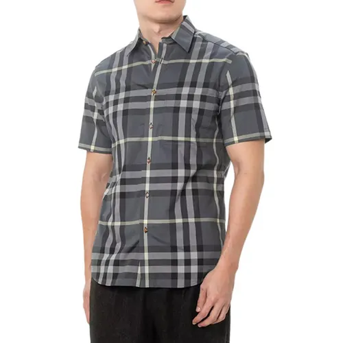 Áo Sơ Mi Nam Burberry With Vintage Check Printed GrShirt 8084293 Màu Xám Kẻ XS - Thời trang - Vua Hàng Hiệu