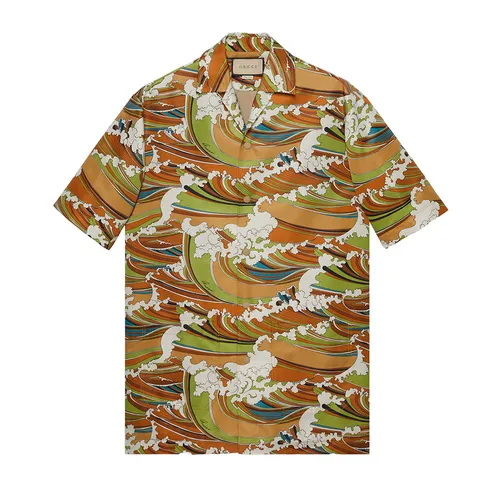 Áo Sơ Mi Nam Gucci Waves Print Fabric Bowling Shirt 739677 ZAMX3 3676 Phối Màu - Thời trang - Vua Hàng Hiệu