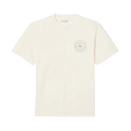 Thời trang - Áo Thun Nam Lacoste Badge Jersey T-Shirt TH0125 ARS Màu Trắng Kem Size 3 - Vua Hàng Hiệu