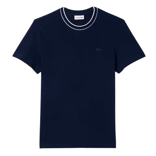 Thời trang - Áo Thun Nam Lacoste Lined Rib Neck Pique Tshirt TH1004 166 Màu Xanh Navy Size 3 - Vua Hàng Hiệu