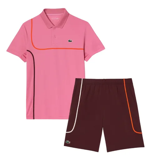 Bộ Quần Áo Cộc Tay Nam Lacoste Men's Tennis DH7362 UI4/GH7460 BZD Màu Hồng/Đỏ