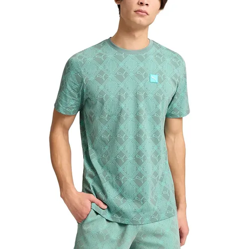 Thời trang - Bộ Thể Thao Nam Puma Men's Essential Logomania Allover Print Màu Xanh Size S (Form Âu) - Vua Hàng Hiệu