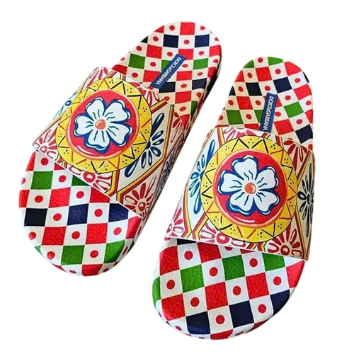 Dép Dolce & Gabbana - Dép Dolce & Gabbana D&G Họa Tiết Carretto CW0109 Phối Màu Size 6 - Vua Hàng Hiệu