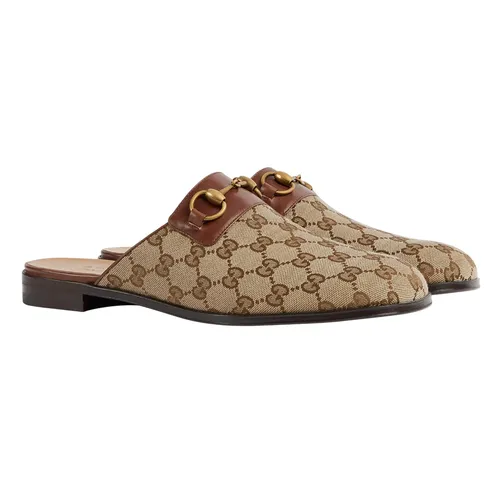 Dép Gucci Nam - Dép Nam Gucci GG Horsebit Slipper Ebony 719749-FAA0U-9768 Màu Be Size 40.5 - Vua Hàng Hiệu