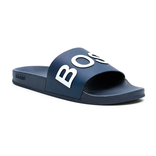 Dép Hugo Boss - Dép Nam Hugo Boss Sports Slides With Logo On The Contoured Màu Xanh Navy Size 40 - Vua Hàng Hiệu