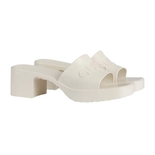Dép Gucci Cao su - Dép Nữ Gucci Rubber Slide Sandal White 624730-J8700-9022 Màu Trắng Size 39 - Vua Hàng Hiệu