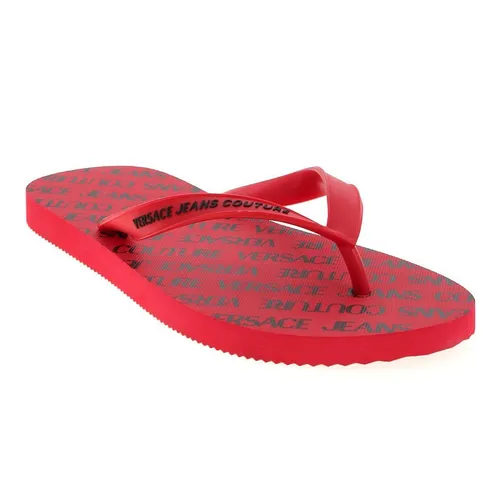 Dép Versace - Dép Xỏ Ngón Nam Versace Jeans Couture Lettering Logo Slippers In Red Màu Đỏ Size 42 - Vua Hàng Hiệu