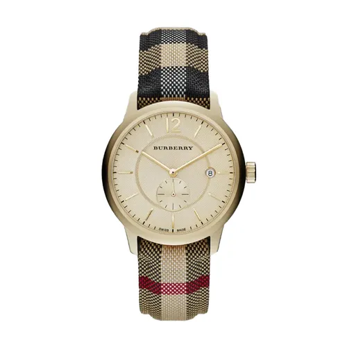 Đồng hồ Vàng - Đồng Hồ Nam Burberry The Classic Horseferry Gold 40mm BU10001 Màu Be Kẻ - Vua Hàng Hiệu