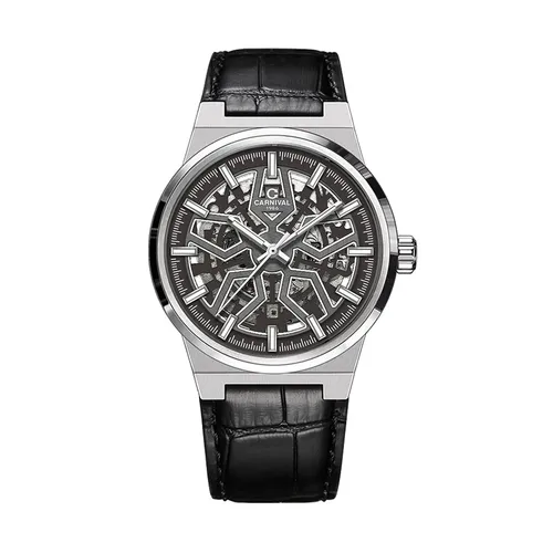 Đồng hồ - Đồng Hồ Nam Carnival Automatic 8157G-VT-DD-D (8157G) Màu Đen Bạc - Vua Hàng Hiệu