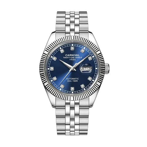 Đồng hồ Xanh dương - Đồng Hồ Nam Carnival Automatic Watch 8131G-VT-X (8131G) Màu Bạc Xanh Dương - Vua Hàng Hiệu
