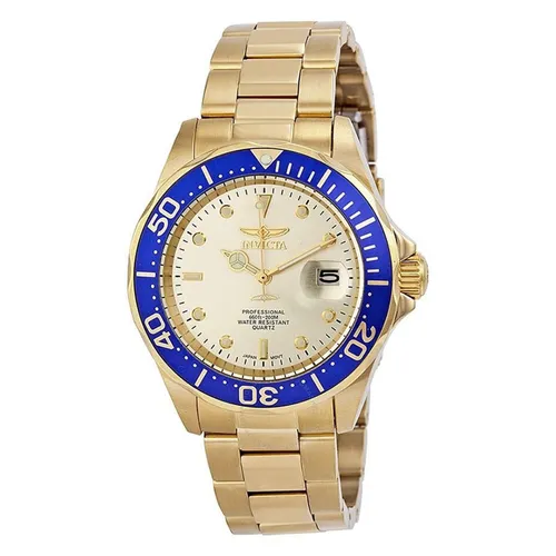 Đồng hồ Vàng - Đồng Hồ Nam Invicta Pro Diver Light Champagne Dial Gold Ion-plated Men's Watch 14124 Màu Vàng - Xanh - Vua Hàng Hiệu