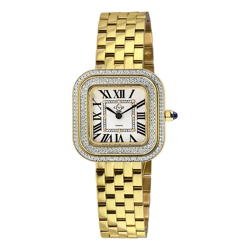 Đồng hồ - Đồng Hồ Nữ Gevril Bellagio Quartz Gold-Tone Diamond Women's Watch 12132B Màu Vàng Gold - Vua Hàng Hiệu