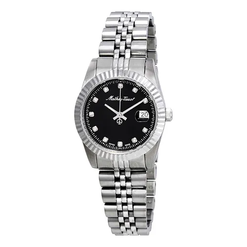 Đồng hồ - Đồng Hồ Nữ Mathey Tissot III Black Dial D810AN Màu Bạc/Đen - Vua Hàng Hiệu