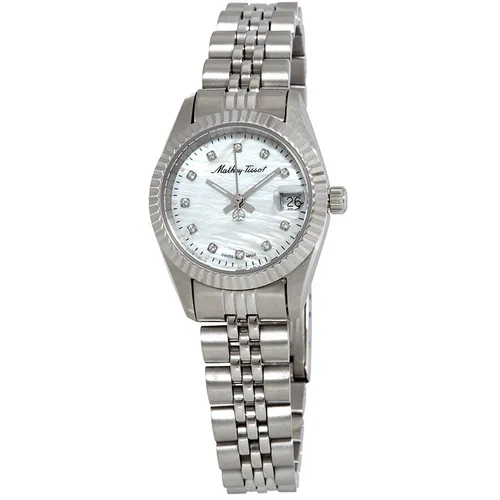Đồng Hồ Nữ Mathey-Tissot Mathey II Quartz Crystal White Mother Of Pearl Dial Ladies Watch D710AI Màu Bạc