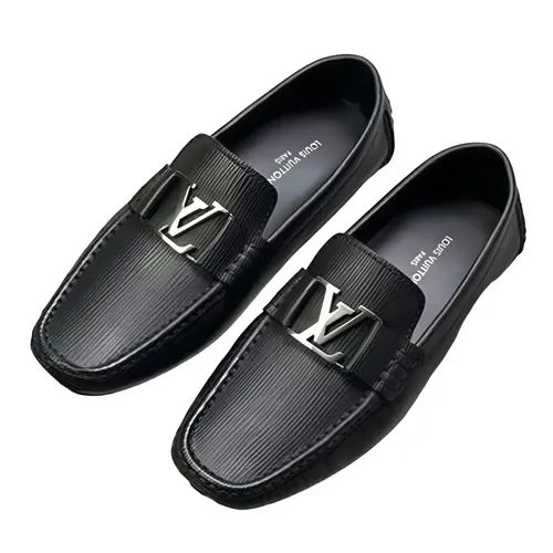 Giày Lười Nam Louis Vuitton LV Monte Carlo Moccasin Màu Đen Size 8