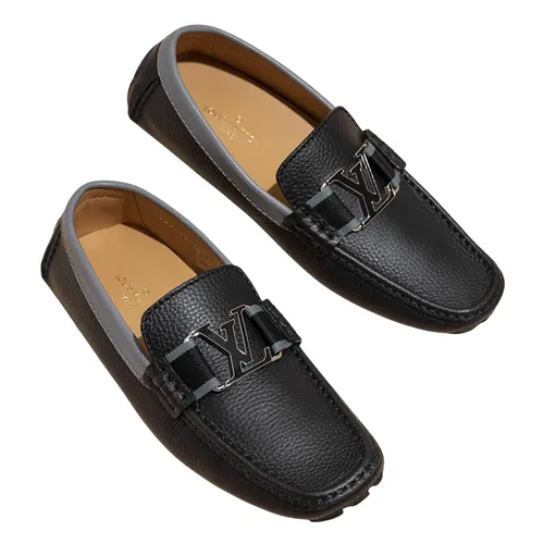 Giày Lười Nam Louis Vuitton LV Monte Carlo Moccasin Màu Đen Size 42.5