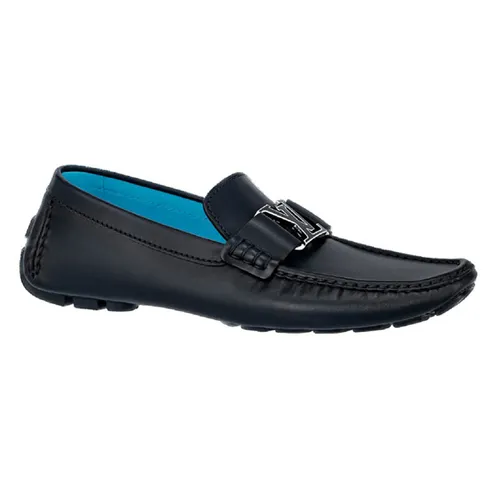 Louis Vuitton - Giày Lười Nam Louis Vuitton Monte Carlo Moccasin Marine 1ABMOQ Màu Xanh Đen Size 41.5 - Vua Hàng Hiệu