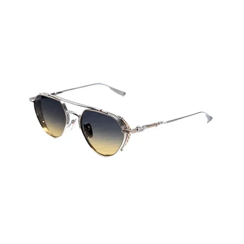 Chrome Hearts - Kính Mát Chrome Hearts Free Ride Shiny Silver Gold Plated Sunglasses Màu Xám Vàng - Vua Hàng Hiệu