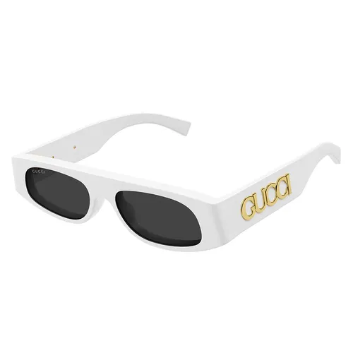 Kính mắt Gucci Nữ - Kính Mát Gucci GG1771S 002 Sunglasses Màu Xám Trắng - Vua Hàng Hiệu