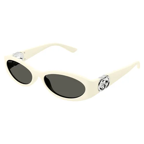 Kính mắt Gucci Nữ - Kính Mát Nữ Gucci Oval Ladies Sunglasses GG1660S 004 Màu Kem - Vua Hàng Hiệu