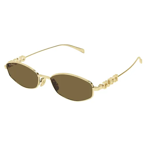 Kính mắt Gucci Nữ - Kính Mát Nữ Gucci GG1802S 005 Gold Brown Sunglasses Màu Nâu Vàng - Vua Hàng Hiệu