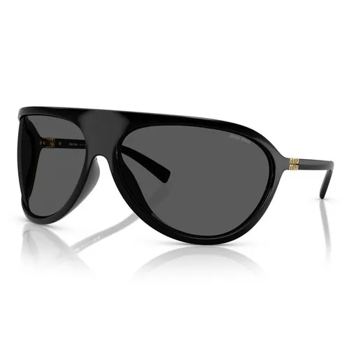 Kính mắt Miu Miu - Kính Mát Nữ Miu Miu Black Sunglasses 0MU A01S Màu Đen - Vua Hàng Hiệu