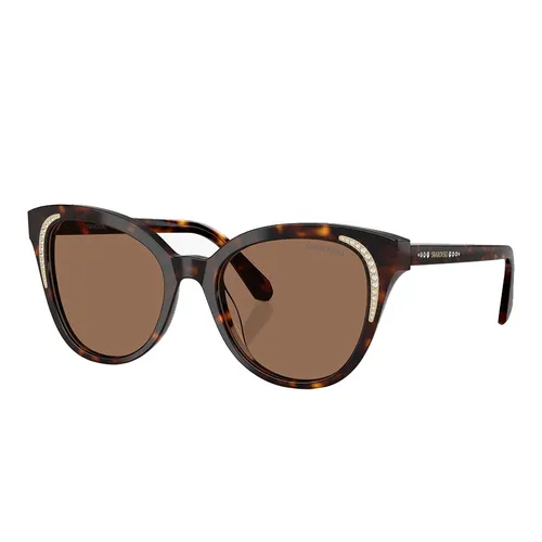 Kính Mát Nữ Swarovski 0SK6031 Oval Sunglasses Dark Havana Màu Nâu
