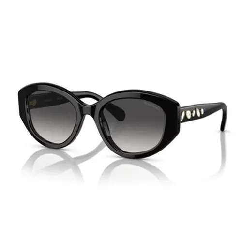 Kính mắt - Kính Mát Nữ Swarovski Cat Eye Shape SK6005 5679527 Sunglasses Black Màu Đen Xám - Vua Hàng Hiệu